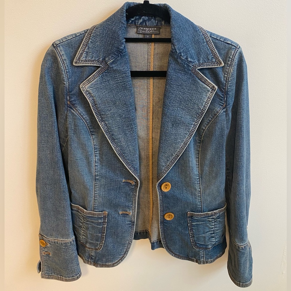 Classiques Entier women’s jean jacket fitted cut size 0